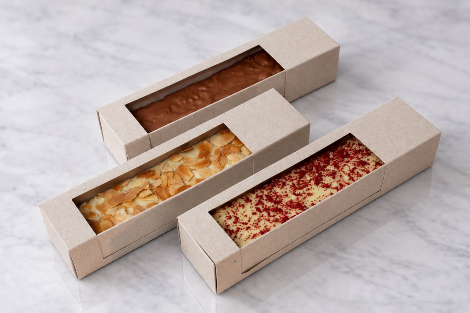 Caja para turrones y dulces navidad 20,5&times;4,8&times;3,8 cm (pack 50 un)